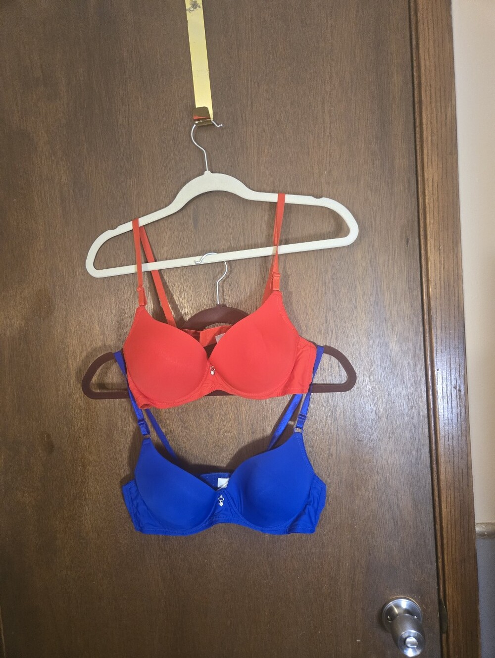 Red & Blue Push Up Bras - 36B Mopas